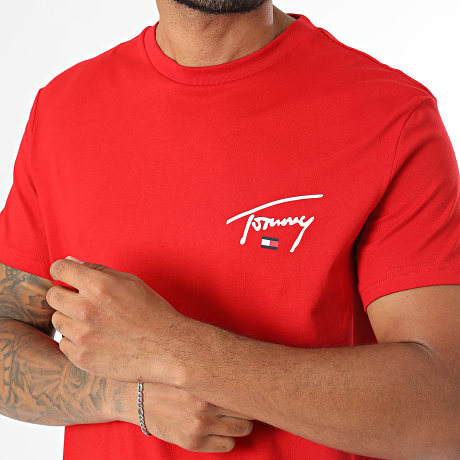 Tommy Jeans - Camiseta Slim Signature Chest 3550 Rojo