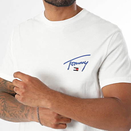 Tommy Jeans - Camiseta Slim Signature Chest 3550 Beige Claro