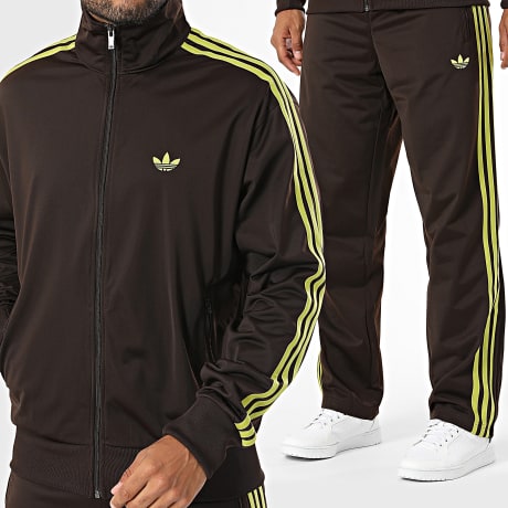 Adidas Originals - Chándal Con Bandas Firebird KZ1181 KZ1206 Marrón Amarillo