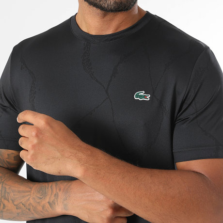 Lacoste - Camiseta Slim Fit Logo Cocodrilo Negra