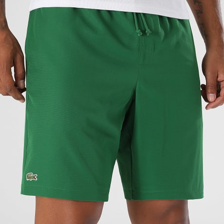 Lacoste - Pantalón Corto de chándal Diamanté Relaxed Fit Logo Bordado Cocodrilo Verde