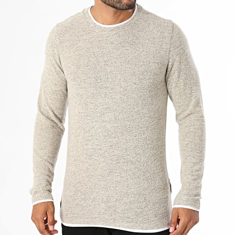 Deeluxe - T-Shirt de mangas compridas Monan 1075 Bege Mesclado