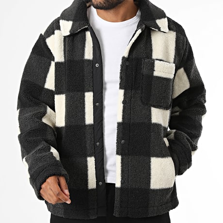 Deeluxe - Casaco Polar Xadrez Ridway 6989 Bege Claro Cinzento Antracite Preto