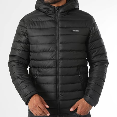 Jack And Jones - Donsjas met capuchon Zipper Elvis Light Zwart