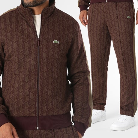 Lacoste - Chándal Regular Fit Logo Bordado Cocodrilo The Blend Marrón