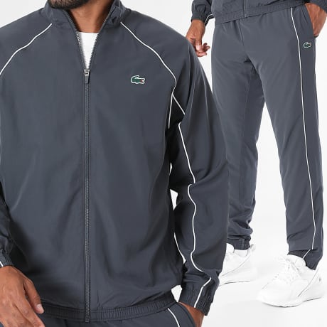 Lacoste - Chándal Regular Fit Logo Cocodrilo Gris Antracita