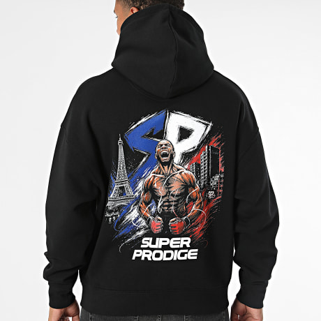 Super Prodige - Sweatshirt Kapuze Relaxed Energie Paris Schwarz
