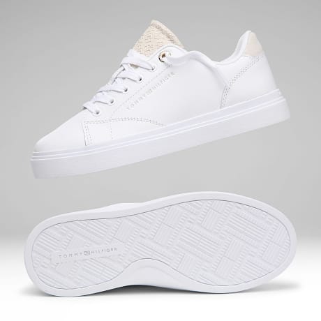 Tommy Hilfiger - Baskets Femme Cupsole Monogram 9606 White Soft Cream