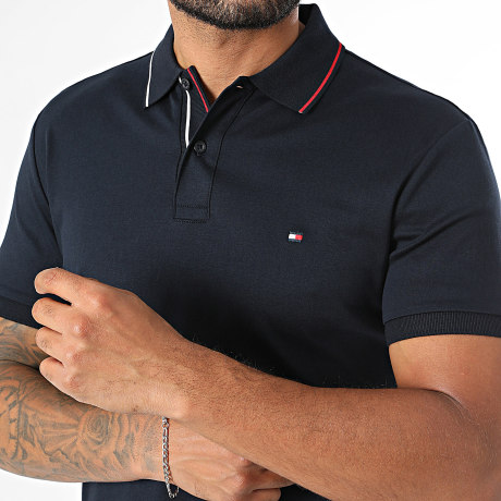 Tommy Hilfiger - Polo Manga Corta Slim Liquid Cotton 3263 Azul Marino
