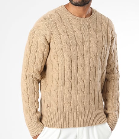 Polo Ralph Lauren - Pull En Laine Premium Original Player Camel Clair