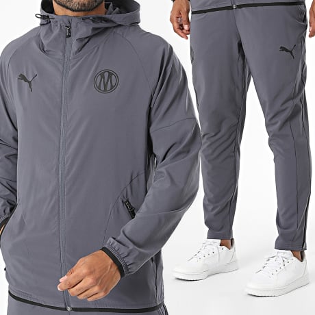 Puma - Ensemble De Survetement OM Power Train 788616 788617 Gris Anthracite