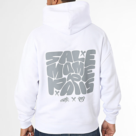 Sale Môme Paris - Sudadera con capucha Relaxed Bubble Blanco Gris