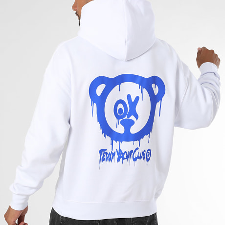 Teddy Yacht Club - Hoodie Relaxed Simple Andrew Wit Koningsblauw