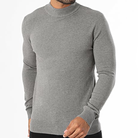 MTX - Pull Col Montant 001 Gris Chiné