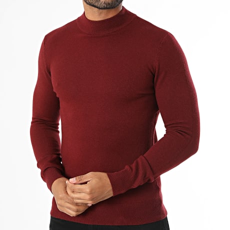 MTX - Pull Col Montant 001 Bordeaux