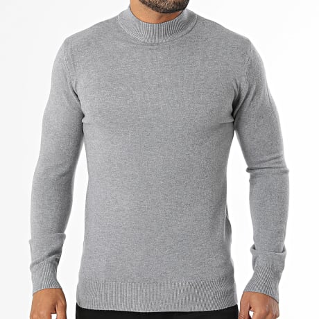 MTX - Pull Col Montant 001 Gris Clair Chiné