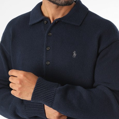 Polo Ralph Lauren - Sweater Buttoned Collar Original Player Navy
