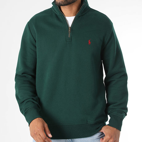 Polo Ralph Lauren - Hoodie Zip Neck Original Player Dark Green Red