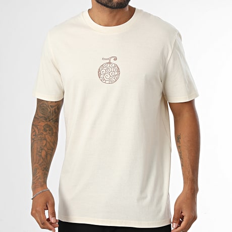 One Piece - Tee Shirt Oversize Devil Fruits Beige Chiné Moka