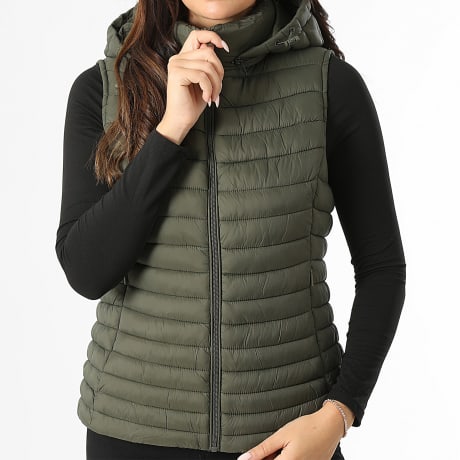Classic Series - Doudoune Sans Manches A Capuche Femme 014 Vert Kaki