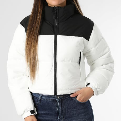 Classic Series - Doudoune Zippée Crop Femme 035 Blanc Noir