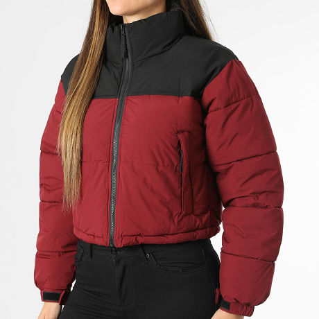 Classic Series - Doudoune Zippée Crop Femme 035 Bordeaux Noir