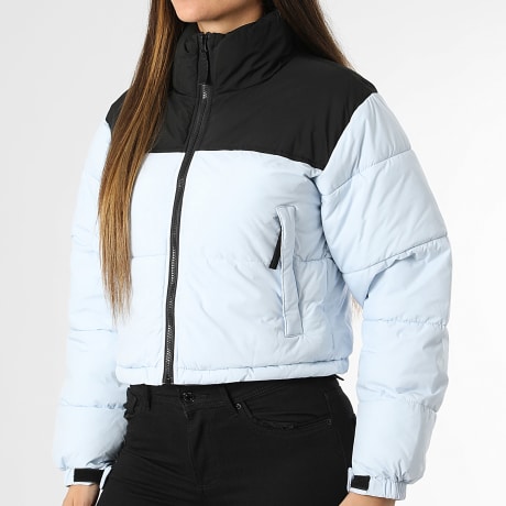 Classic Series - Doudoune Zippée Crop Femme 035 Bleu Clair Noir
