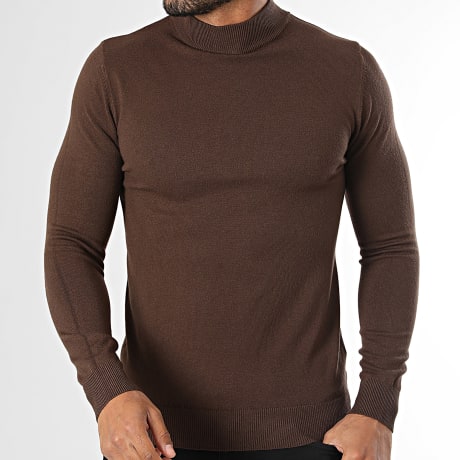 KZR - Pull Col Cheminée 076 Marron