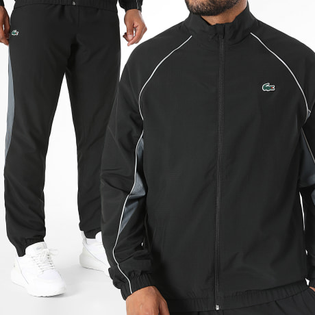 Lacoste - Chándal Regular Fit Logo Cocodrilo Negro