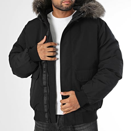 Superdry - Blouson A Capuche Zippé Everest M5012526A Noir