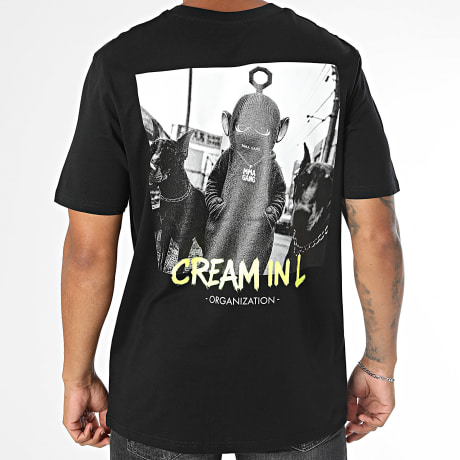 MMA GANG - T-Shirt Oversize Large Yellow Doberman Schwarz