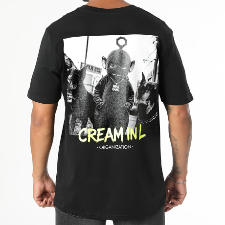 MMA GANG - T-Shirt Oversize Large Yellow Doberman Nero