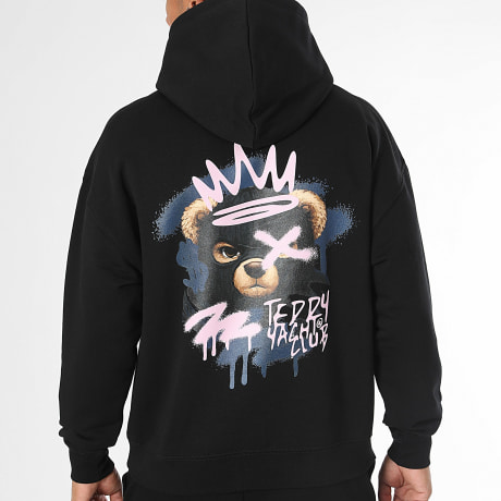 Teddy Yacht Club - Hoodie Relaxed Bear Pink Zwart