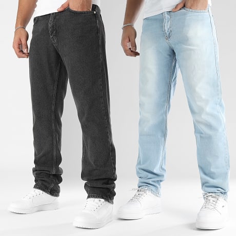 LBO - Pack de 2 Vaqueros Relaxed Straight Fit 2402 3572 Azul Denim Lavado Denim Negro