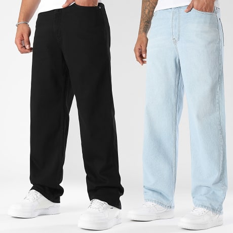 LBO - Pack de 2 Vaqueros Baggy Anchos 3441 4042 Negro Azul Lavado