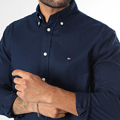 Tommy Hilfiger - Camisa Manga Larga Flex Flannel Solid 0469 Azul Marino