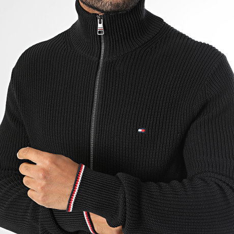 Tommy Hilfiger - Cardigan Zippé Rwb Rib 1517 Noir
