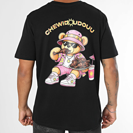 Chewidoudouu - T-Shirt Oversize Poulet Boucané Preto