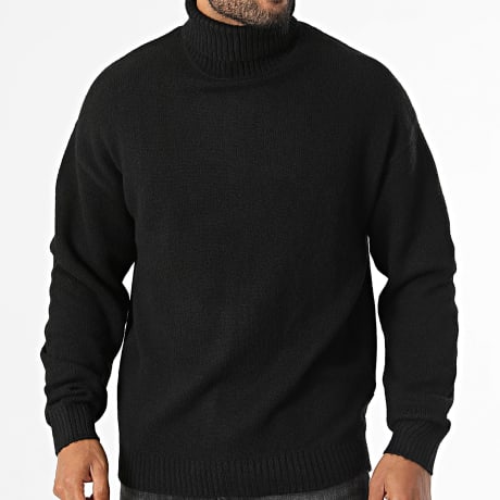 JJ Rebel - Pull Col Roulé En Maille Sonar Noir