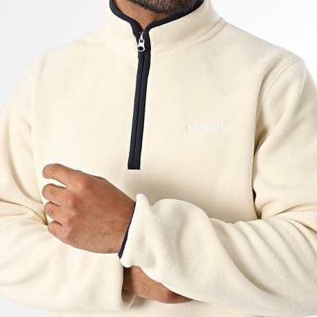 Jack And Jones - Sweat Polaire Col Zippé Frederiksberg Beige