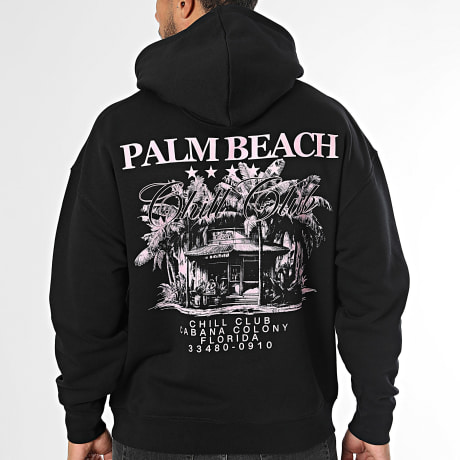 Luxury Lovers - Sweat Capuche Relaxed Chill Club Noir Rose