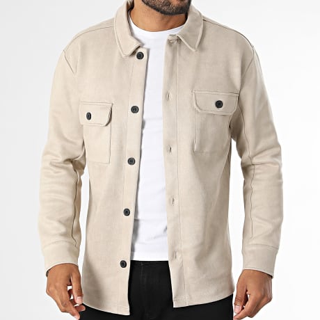Only And Sons - Surchemise Suédine Regular Fit Nate Kodyl Beige