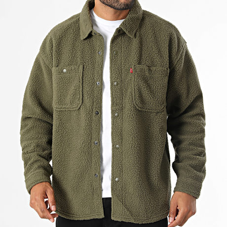 Levi's - Chaqueta polar con botones 0084L verde kaki