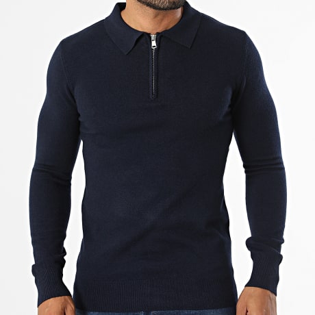 MTX - Pul Col Zippé 030 Bleu Marine Foncé