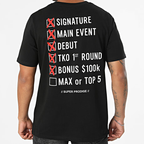 Super Prodige - Tee Shirt Oversize Bucket List Noir Rouge