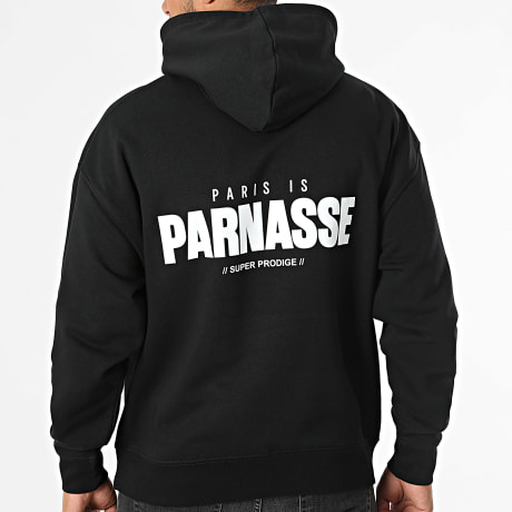 Super Prodige - Sweat Capuche Relaxed Paris Is Parnasse Noir Blanc