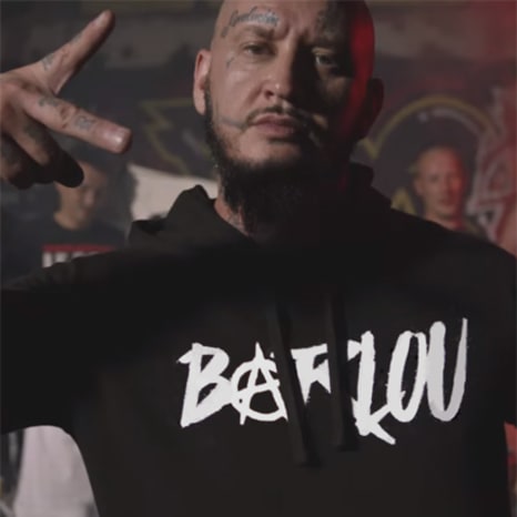 Seth Gueko - Sudadera Capucha Barlou Negro Blanco
