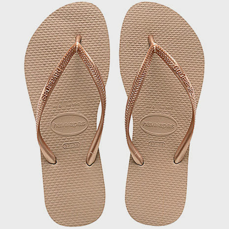 Havaianas - Sandalias de dedo mujer Slim 4000030 Marrón Claro