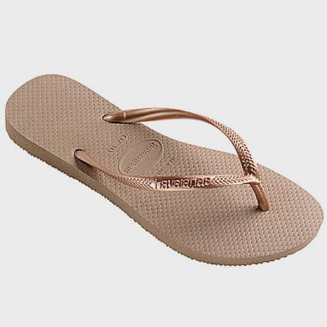 Havaianas - Sandalias de dedo mujer Slim 4000030 Marrón Claro