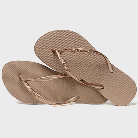 Havaianas - Sandalias de dedo mujer Slim 4000030 Marrón Claro